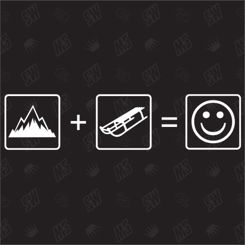 Berge + Schlitten = Smile - Sticker