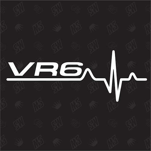 VR6 Herzschlag - Sticker kompatibel mit Audi, VW