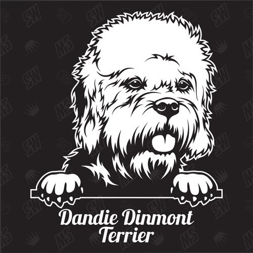 Dandie Dinmont Terrier Version 1 - Sticker, Hundeaufkleber, Autoaufkleber