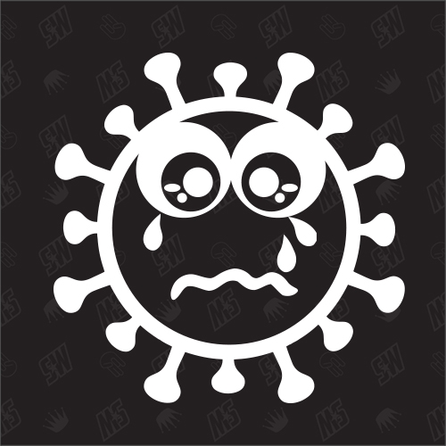 Virus Emote Smiley "traurig" - Sticker, Aufkleber