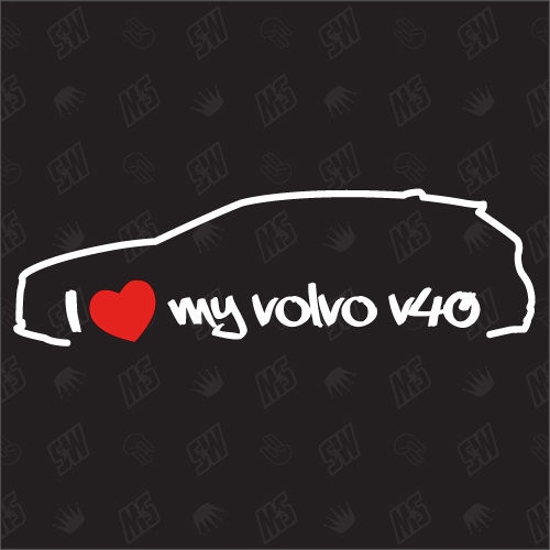 I love my V40 Kombi - Sticker kompatibel mit Volvo - Baujahr 2012