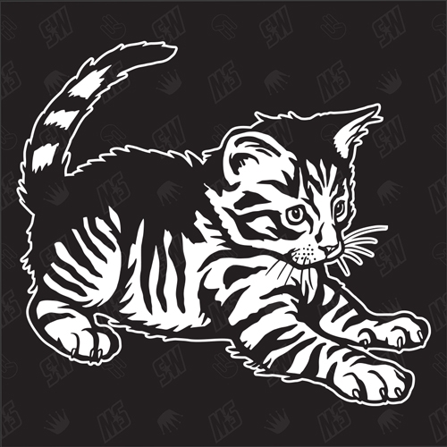 Kätzchen Version 4 - Sticker, Aufkleber, Hauskatze, spielend, süße Katze, Katzenaufkleber, Cat