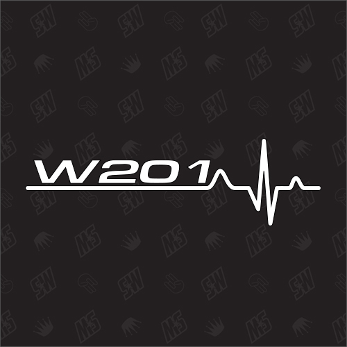 W201 Herzschlag - Sticker kompatibel mit Mercedes Benz