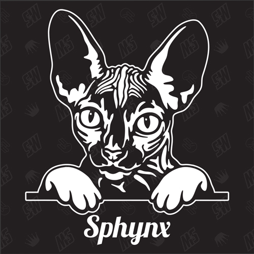 Sphynx - Sticker, Aufkleber, Katze, Katzenaufkleber, Cat