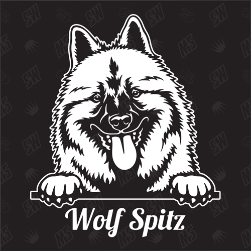 Wolf Spitz Version 2 - Sticker, Hundeaufkleber, Autoaufkleber