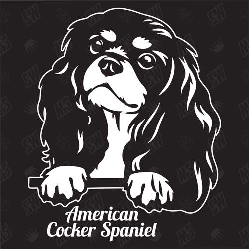 American Cocker Spaniel Version 1 - Sticker, Hundeaufkleber, Autoaufkleber