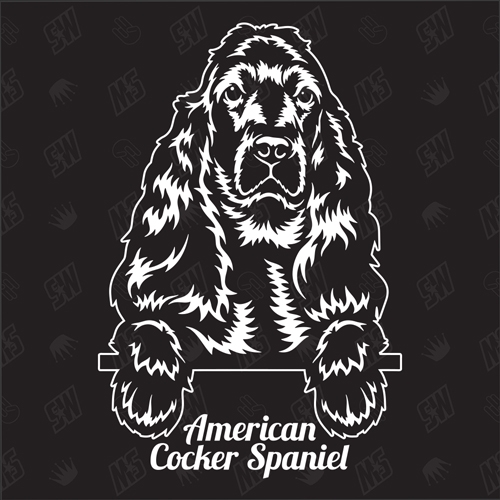 American Cocker Spaniel Version 3 - Sticker, Hundeaufkleber, Autoaufkleber
