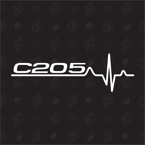 C205 Herzschlag - Sticker kompatibel mit Mercedes Benz