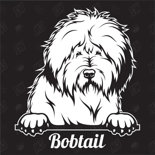 Bobtail Version 1 - Sticker, Hundeaufkleber, Autoaufkleber