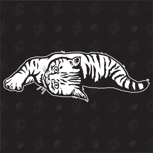 Kätzchen Version 2 - Sticker, Aufkleber, Hauskatze, liegend, süße Katze, Katzenaufkleber, Cat