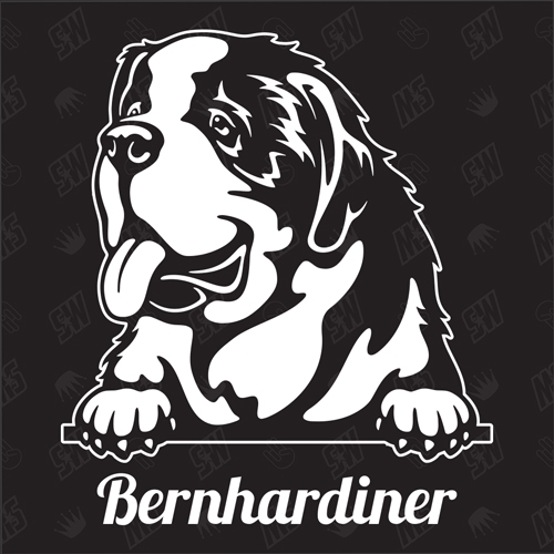 Bernhardiner Version 1 - Sticker, Hundeaufkleber, Autoaufkleber