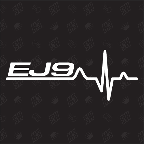 EJ9 Herzschlag - Sticker kompatibel mit Honda