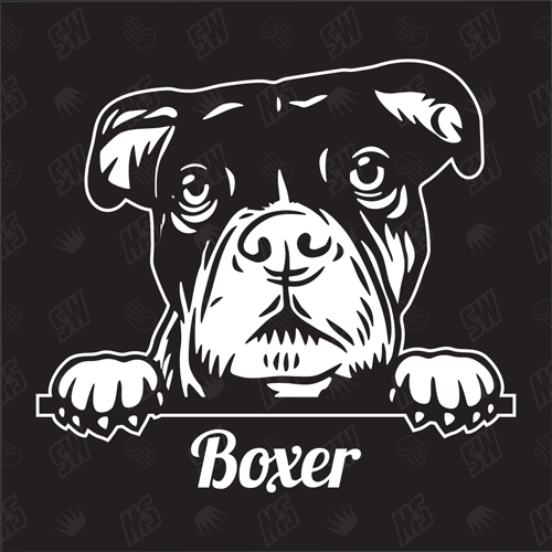 Boxer Version 5 - Sticker, Hundeaufkleber, Autoaufkleber