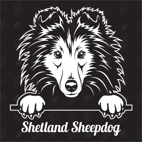 Shetland Sheepdog Version 1 - Sticker, Hundeaufkleber, Autoaufkleber