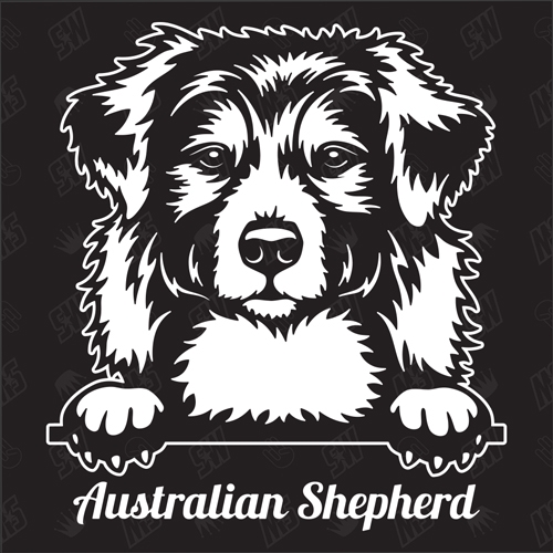 Australian Shepherd Version 4 - Sticker, Hundeaufkleber, Autoaufkleber