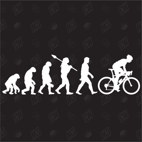 Evolution Radfahrer - Sticker, Aufkleber, Affen, Uhrzeit