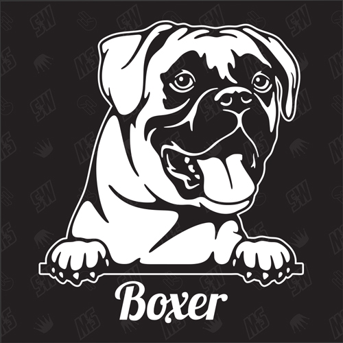Boxer Version 7 - Sticker, Hundeaufkleber, Autoaufkleber