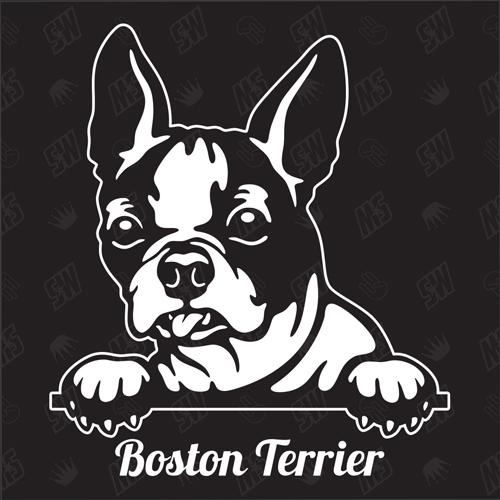 Boston Terrier Version 2 - Sticker, Hundeaufkleber, Autoaufkleber