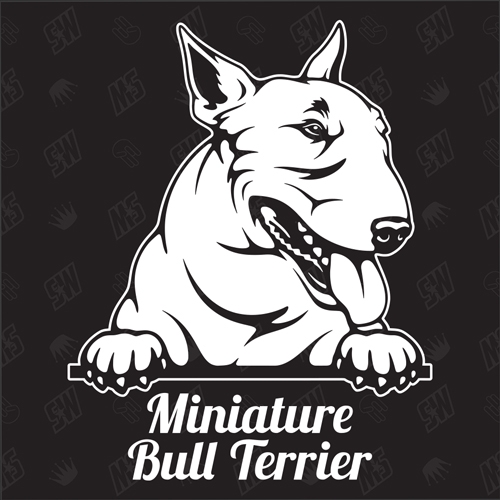 Bull Terrier Miniature Version 3 - Sticker, Hundeaufkleber, Autoaufkleber