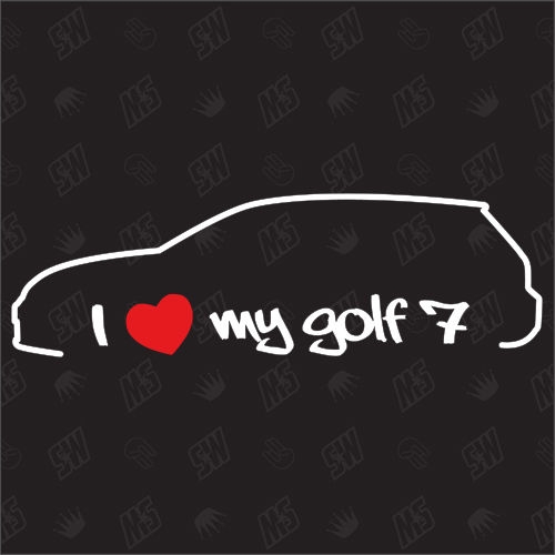 I love my Golf 7 - Sticker kompatibel mit VW - Baujahr 2012