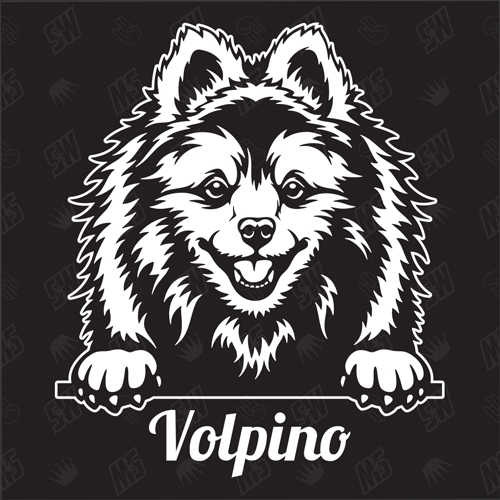 Volpino Version 1 - Sticker, Hundeaufkleber, Autoaufkleber