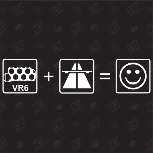 VR6 + Autobahn = Smiley - Sticker kompatibel mit VW, Audi