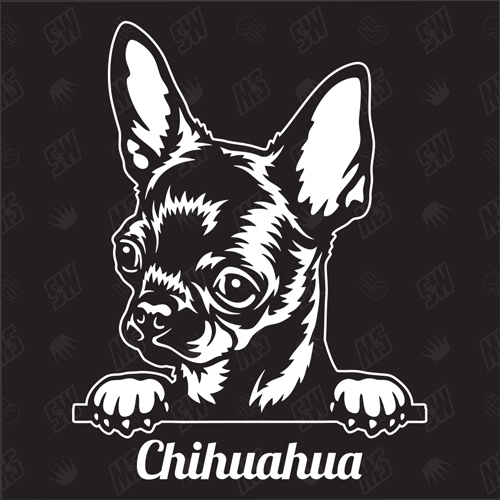 Chihuahua Version 5 - Sticker, Hundeaufkleber, Autoaufkleber
