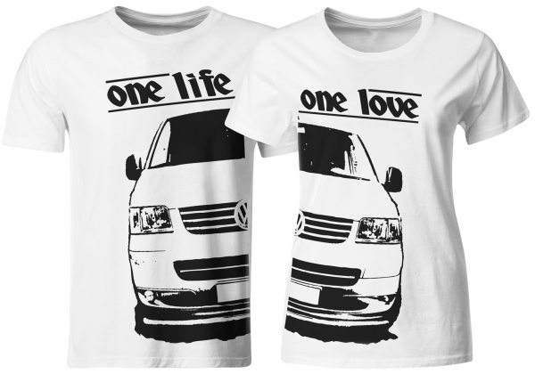 one life - one love - Partner T-Shirts VW T5 Bus