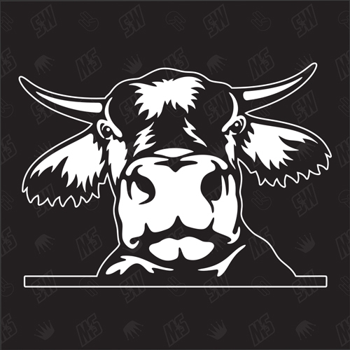 Kuh Version 3 - Aufkleber, Autoaufkleber, Sticker, Kalb, Rind, Bulle, Ochse, Stier, Bauernhof, Tiere