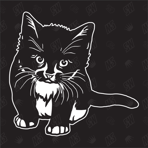 Kätzchen Version 12 - Sticker, Aufkleber, Hauskatze, sitzend, süße Katze, Katzenaufkleber, Cat
