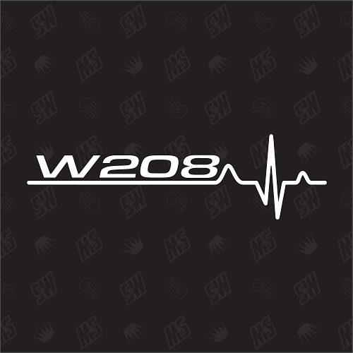 W208 Herzschlag - Sticker kompatibel mit Mercedes Benz
