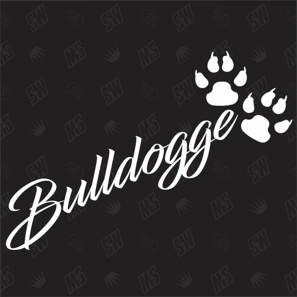 Bulldogge - Sticker, Hundesticker, Pfoten