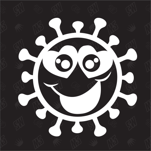 Virus Emote Smiley "verliebt" - Sticker, Aufkleber