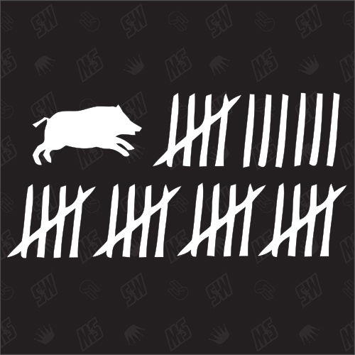 Wildschwein Strichliste - Sticker