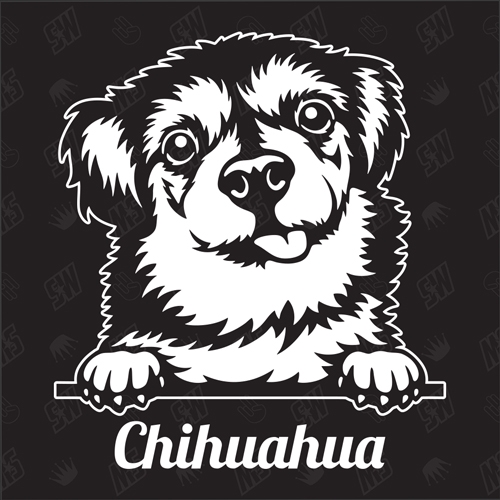 Chihuahua Version 9 - Sticker, Hundeaufkleber, Autoaufkleber